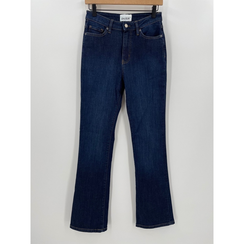 DU/ER DUER Midweight Performance Slim Fit Bootcut Jeans Womens 27x32 Dark Wash